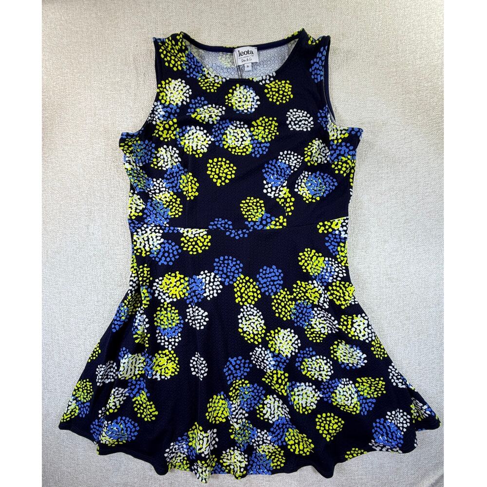 Leota Women's Navy Blue 2L NWT Dahlia Sleeveless Knee Length Dress Lightweight